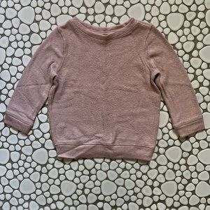 Girls Vintage Soft Reverse Terry Light Pink Long Sleeve T-Shirt Sz 18 mos